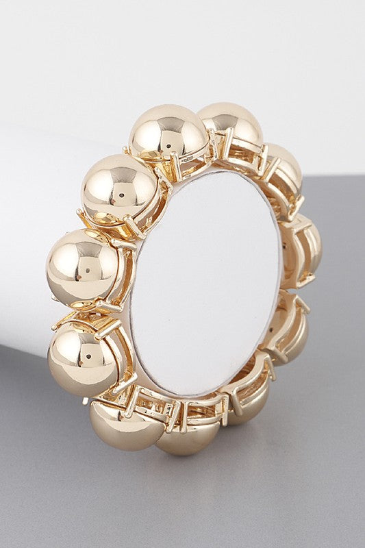 LIMITED EDITION - Gold Gem Round Cuff Bracelet