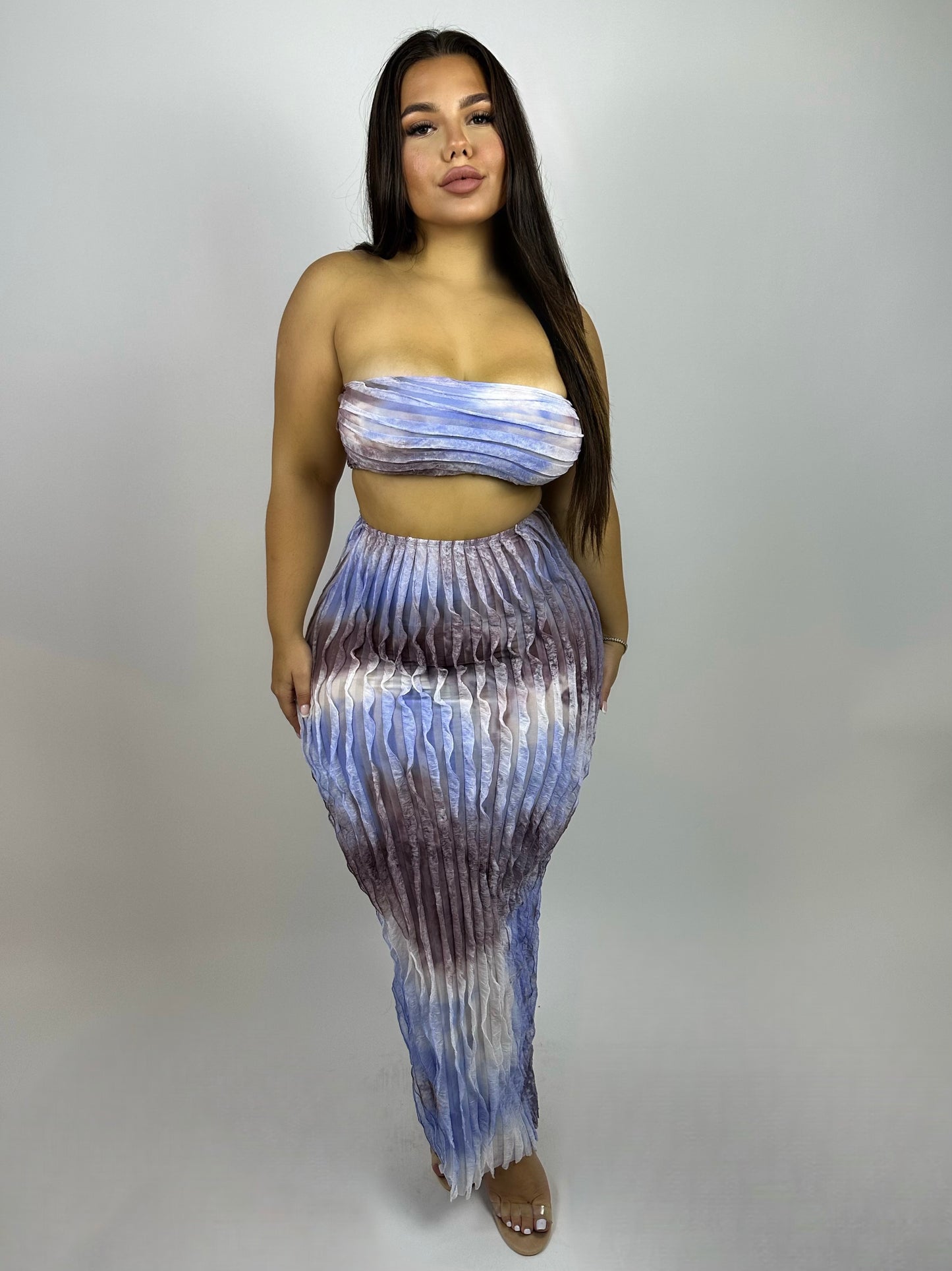 Tie dye skirt set