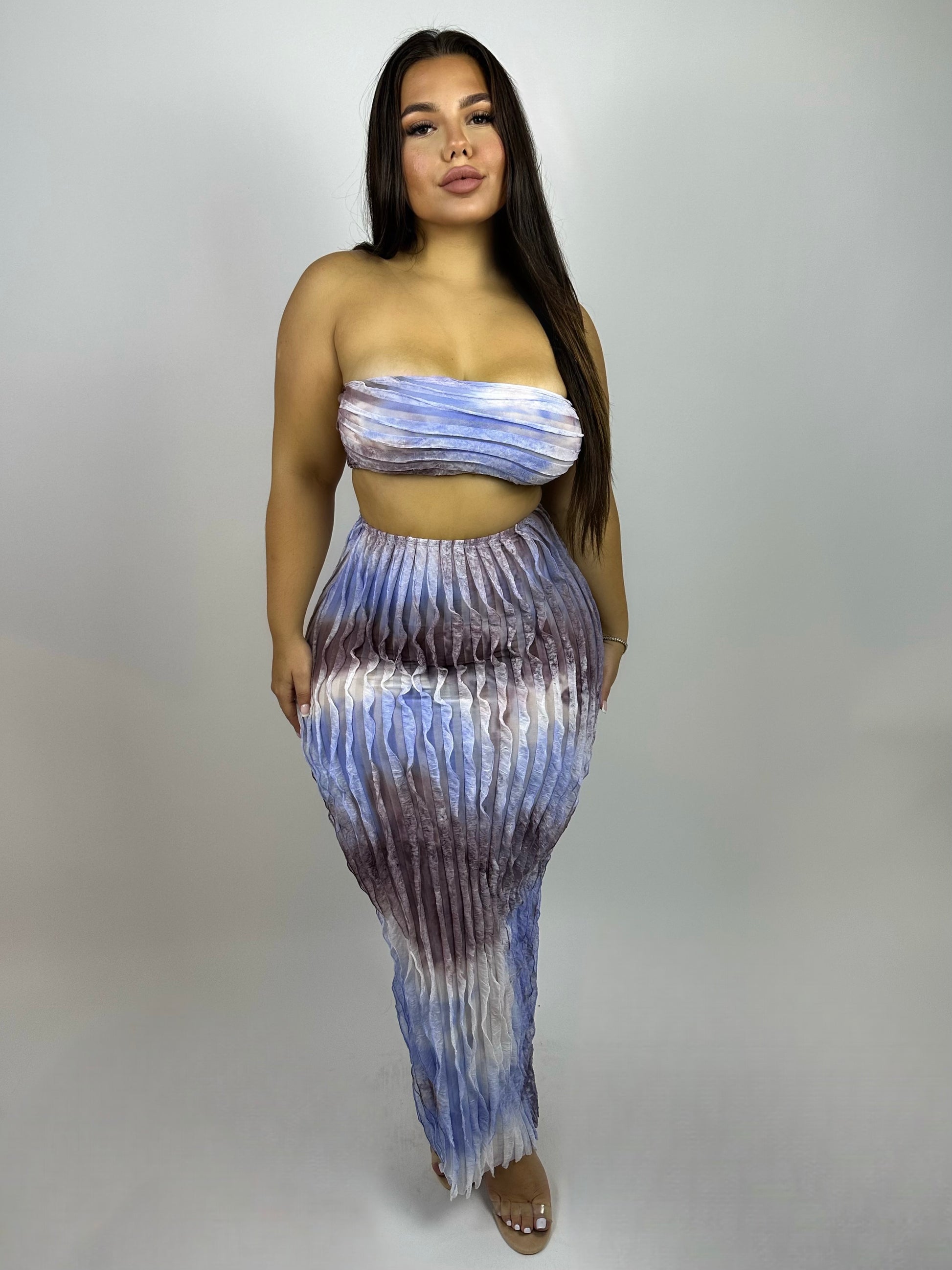 Tie dye skirt set