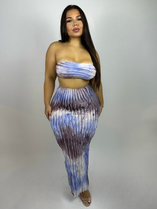 Tie dye skirt set