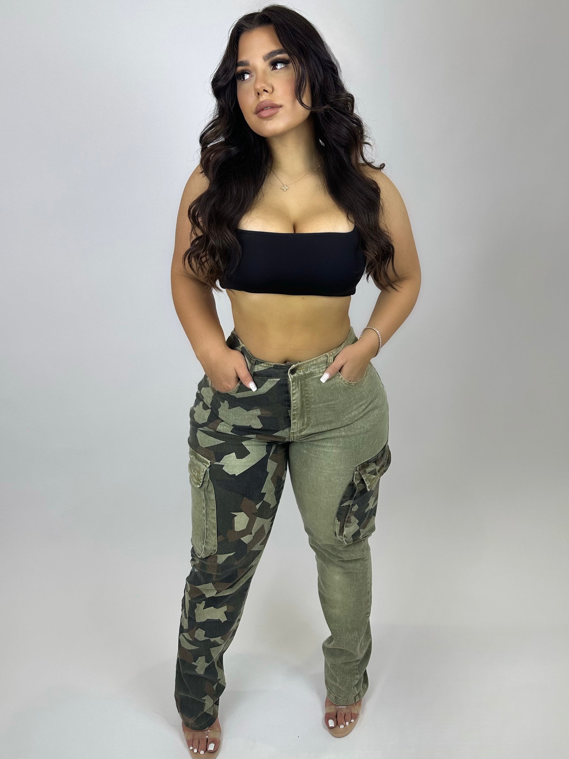 camo mix pants