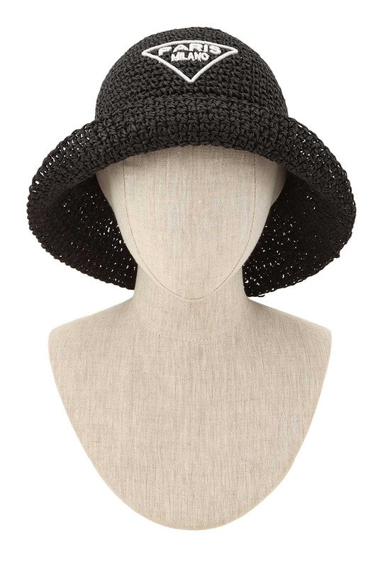 PARIS STRAW BUCKET HAT