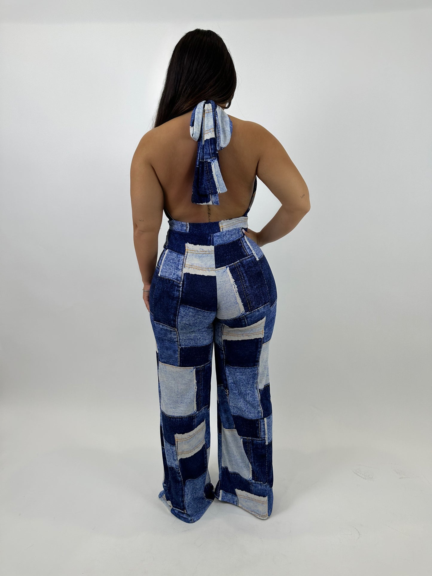 patched flowy jumpsuit