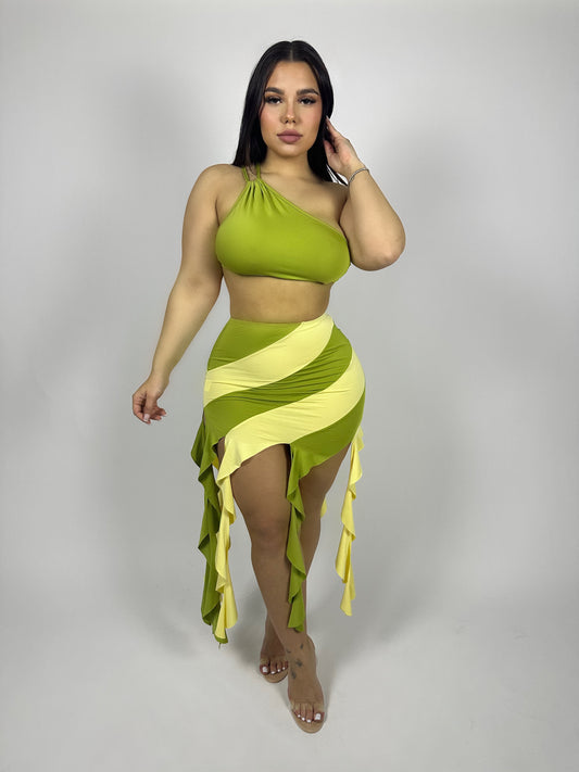 take me to the tropics skirt set