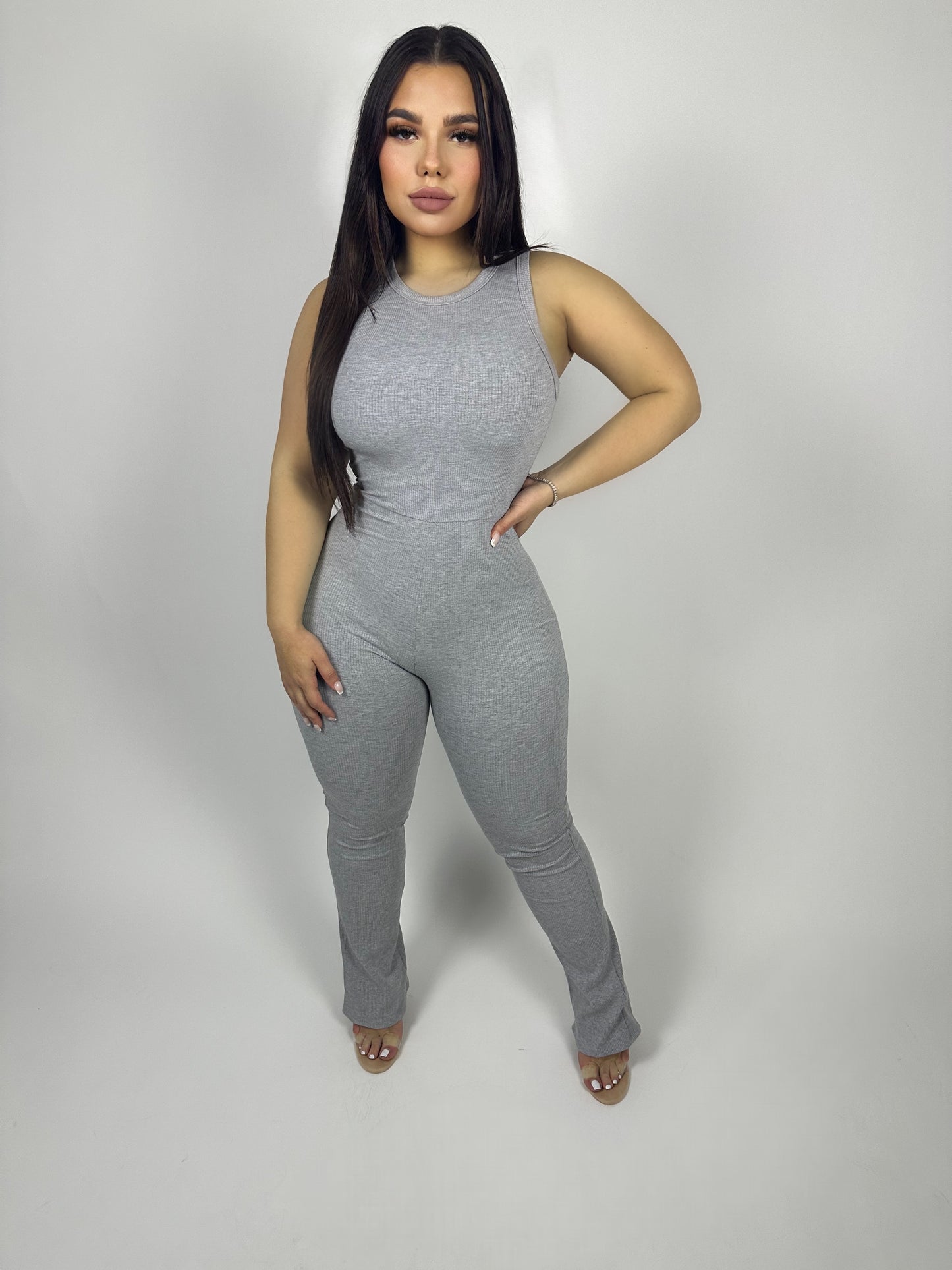 heather boot cut jumpsuit