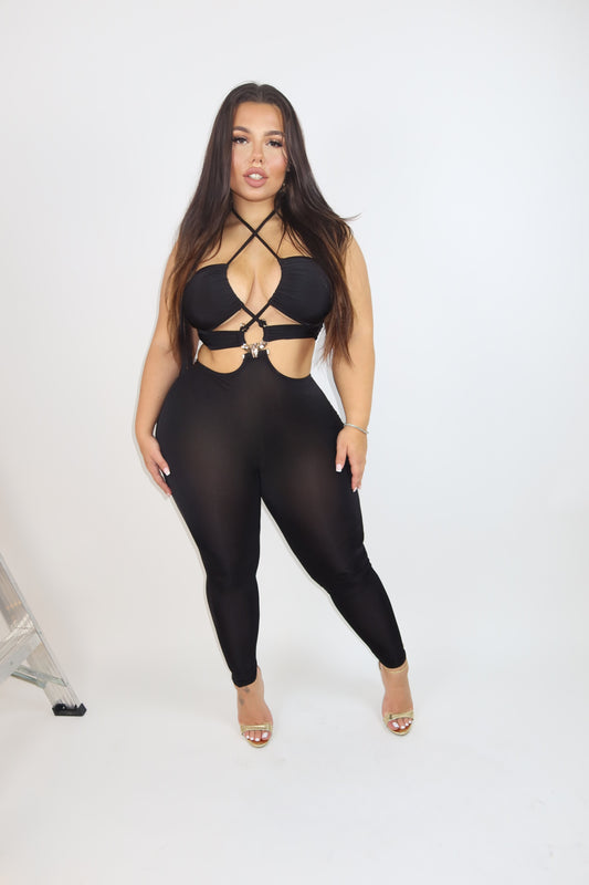 Penelope gold detailed jumpsuit 