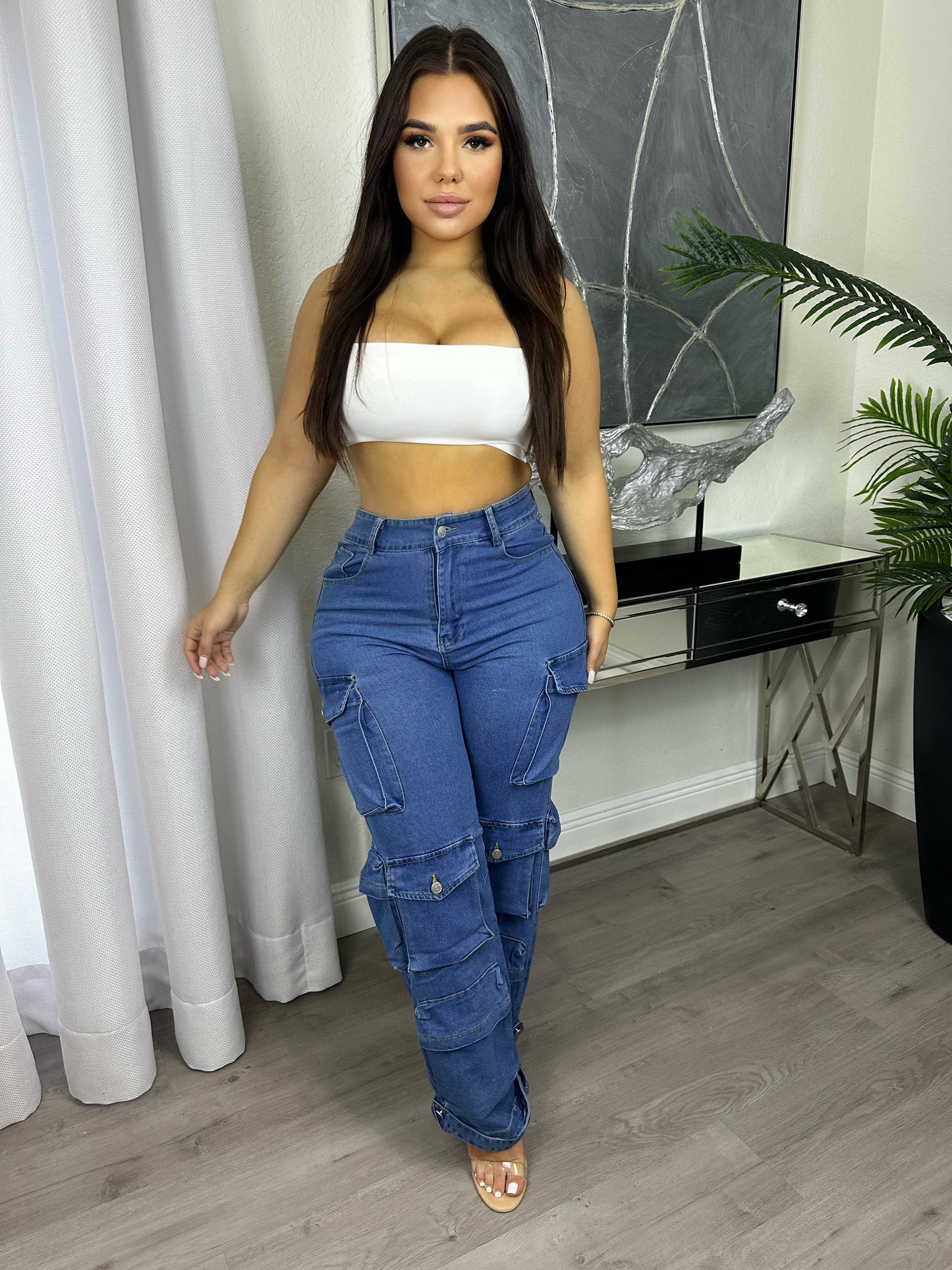 Dark Denim Cargos
