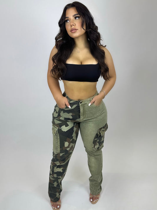 camo mix pants