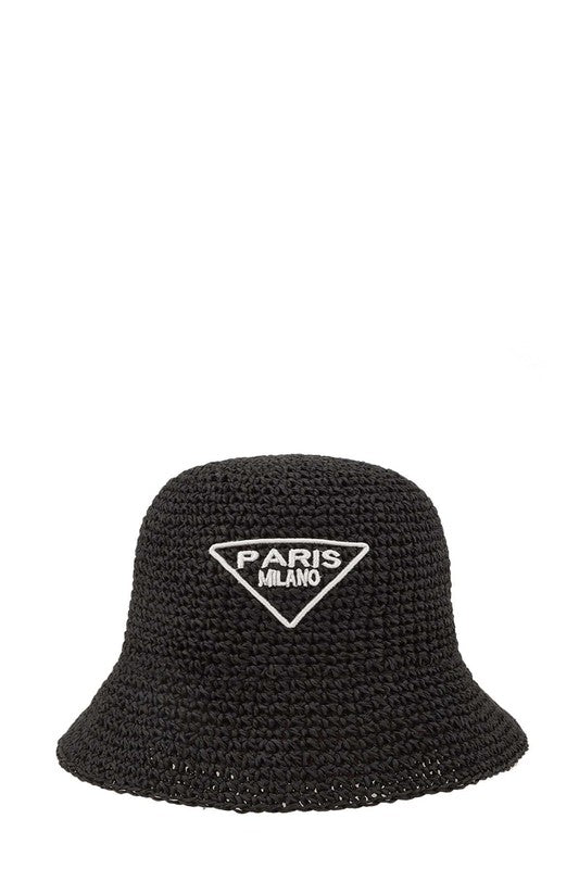 PARIS STRAW BUCKET HAT